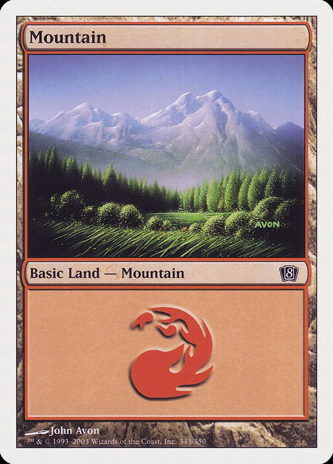 2003 Eighth Edition Mountain common #343 common card image