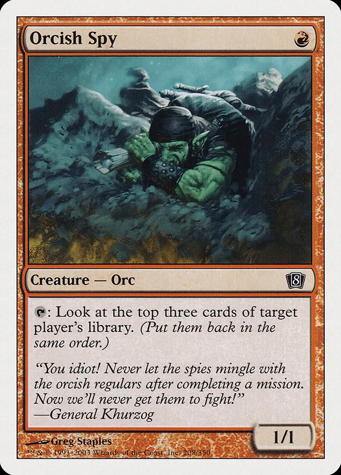 2003 Eighth Edition Orcish Spy common #208 common card image