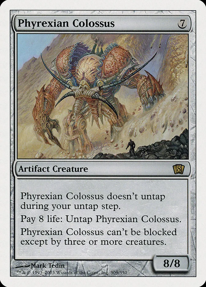 2003 Eighth Edition Phyrexian Colossus rare #309 rare card image