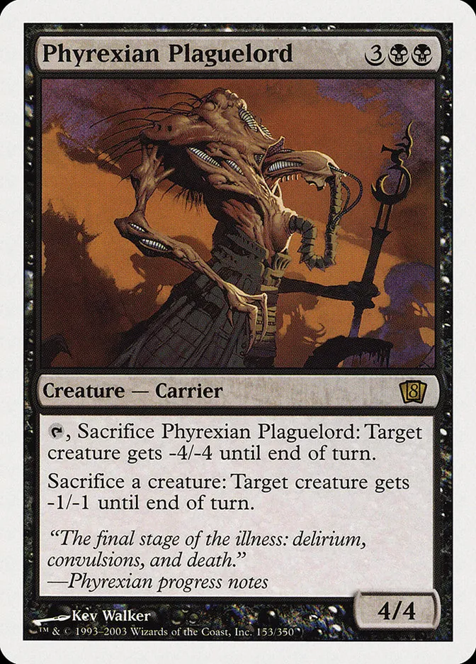 2003 Eighth Edition Phyrexian Plaguelord rare #153 rare card image