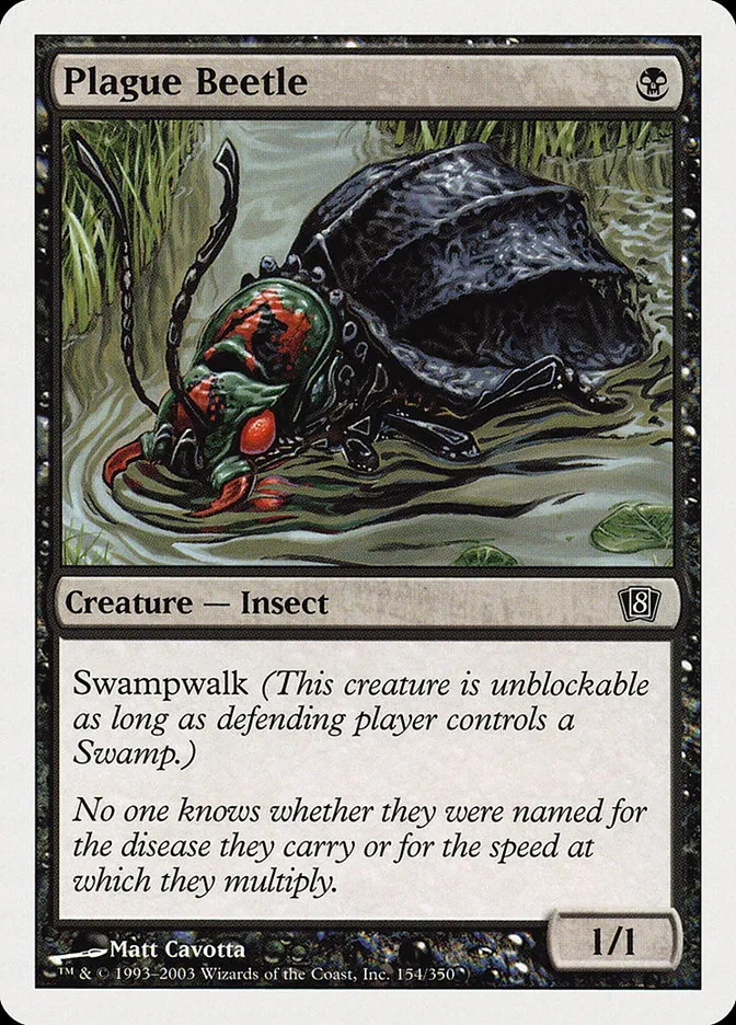 2003 Eighth Edition Plague Beetle common #154 common card image