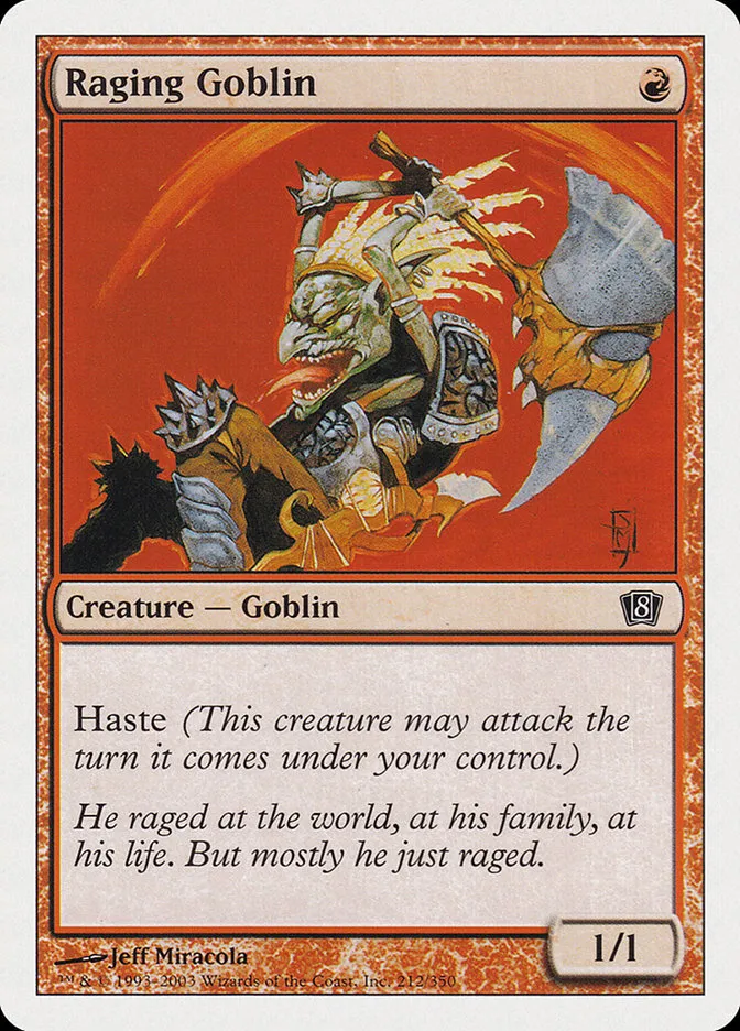 2003 Eighth Edition Raging Goblin common #212 common card image