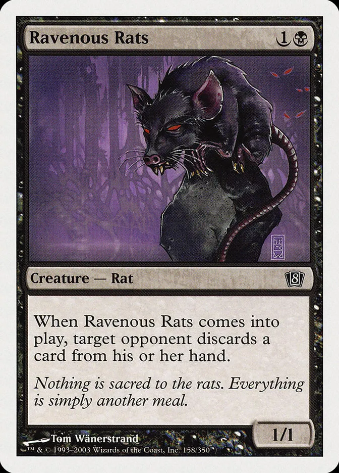 2003 Eighth Edition Ravenous Rats common #158 common card image