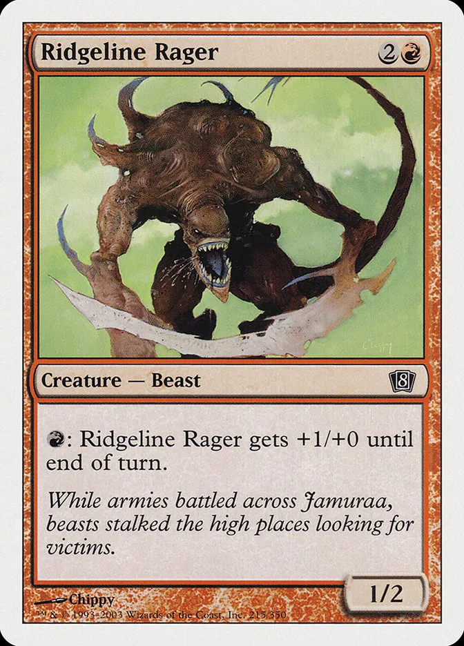 2003 Eighth Edition Ridgeline Rager common #215 common card image