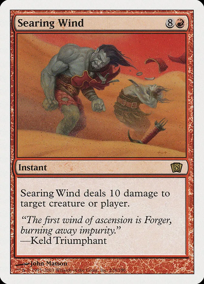 2003 Eighth Edition Searing Wind rare #218 rare card image