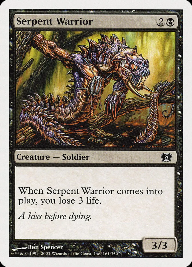 2003 Eighth Edition Serpent Warrior common #161 common card image