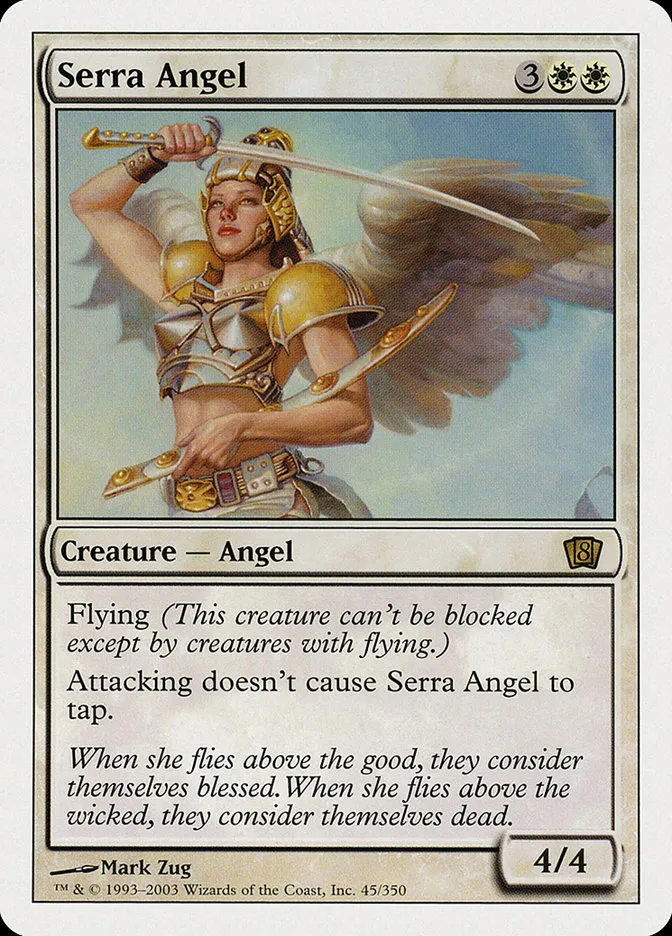 2003 Eighth Edition Serra Angel rare #45 rare card image