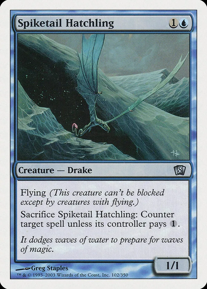 2003 Eighth Edition Spiketail Hatchling uncommon #102 uncommon card image