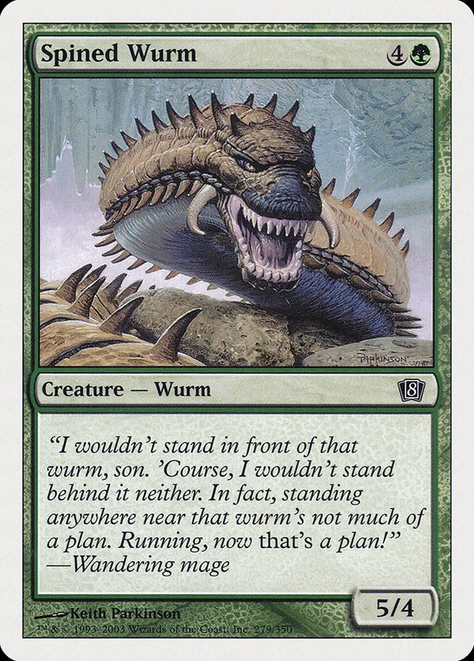 2003 Eighth Edition Spined Wurm common #279 common card image
