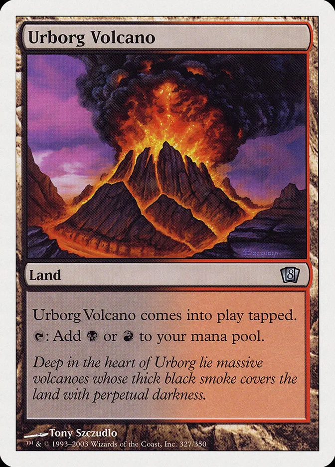 2003 Eighth Edition Urborg Volcano uncommon #327 uncommon card image
