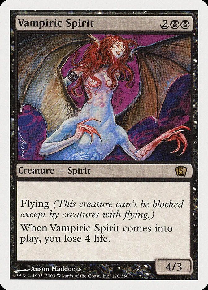 2003 Eighth Edition Vampiric Spirit #170 rare card image