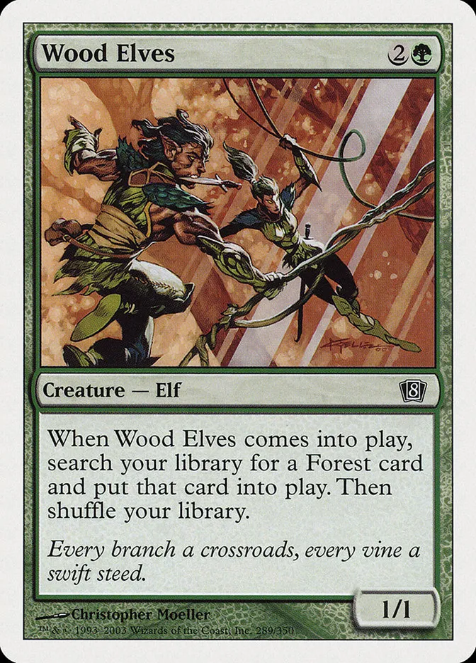 2003 Eighth Edition Wood Elves common #289 common card image