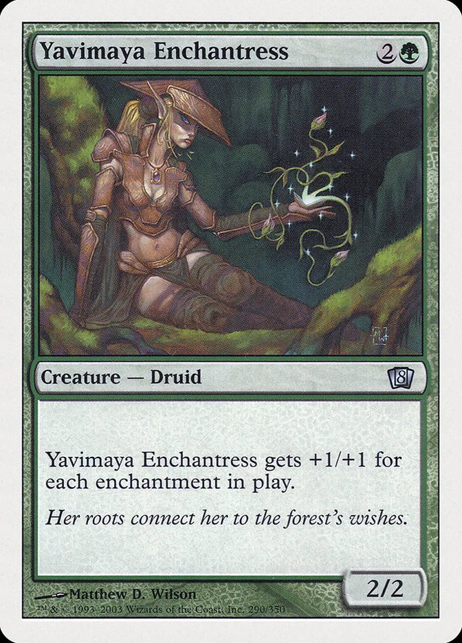 2003 Eighth Edition Yavimaya Enchantress #290 uncommon card image