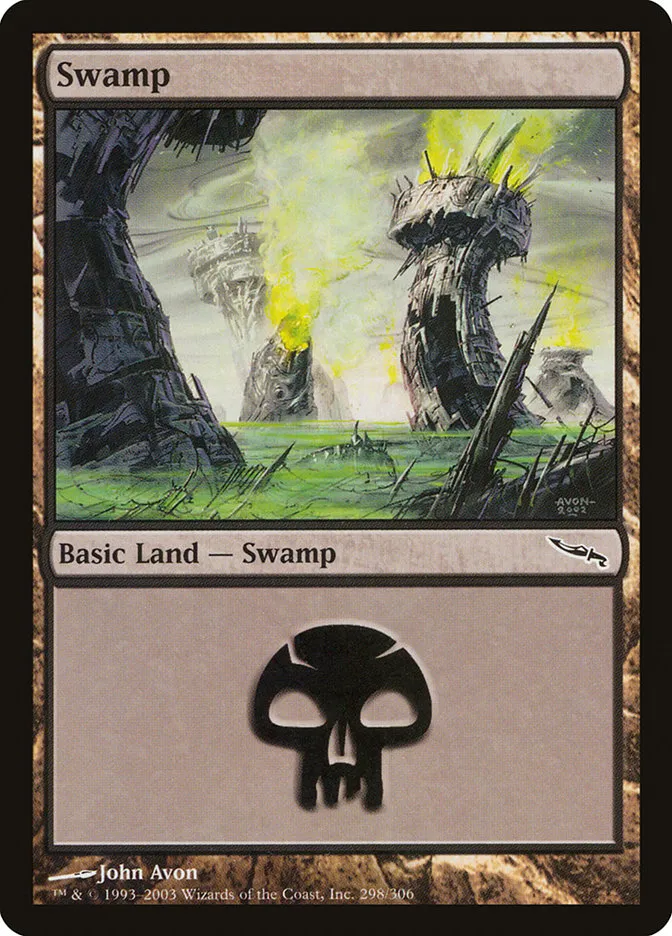 2003 Mirrodin Swamp common #298 common card image
