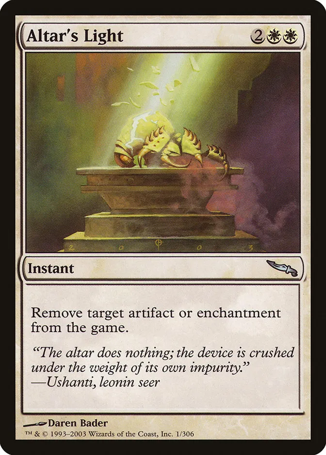 2003 Mirrodin Altar's Light [Foil] uncommon #1 uncommon card image