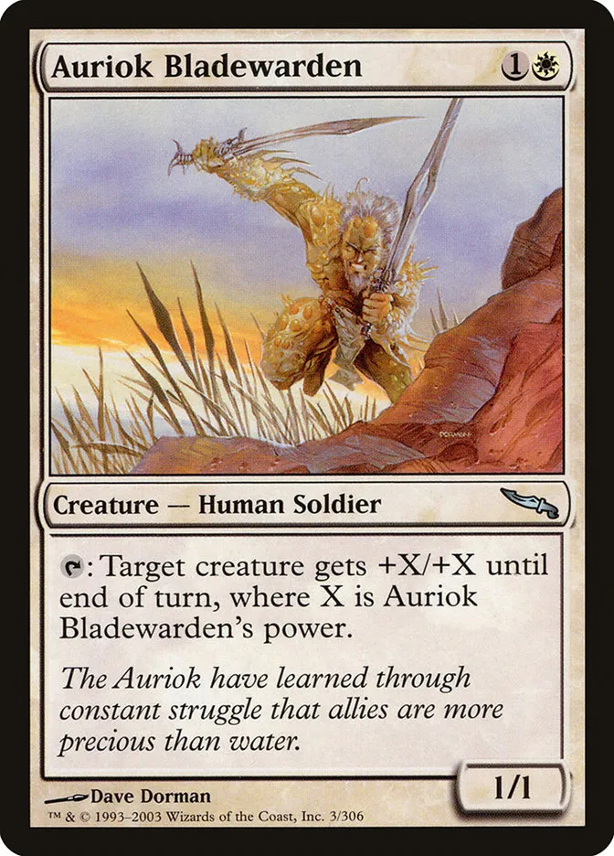 2003 Mirrodin Auriok Bladewarden uncommon #3 uncommon card image