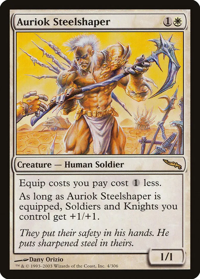 2003 Mirrodin Auriok Steelshaper rare #4 rare card image