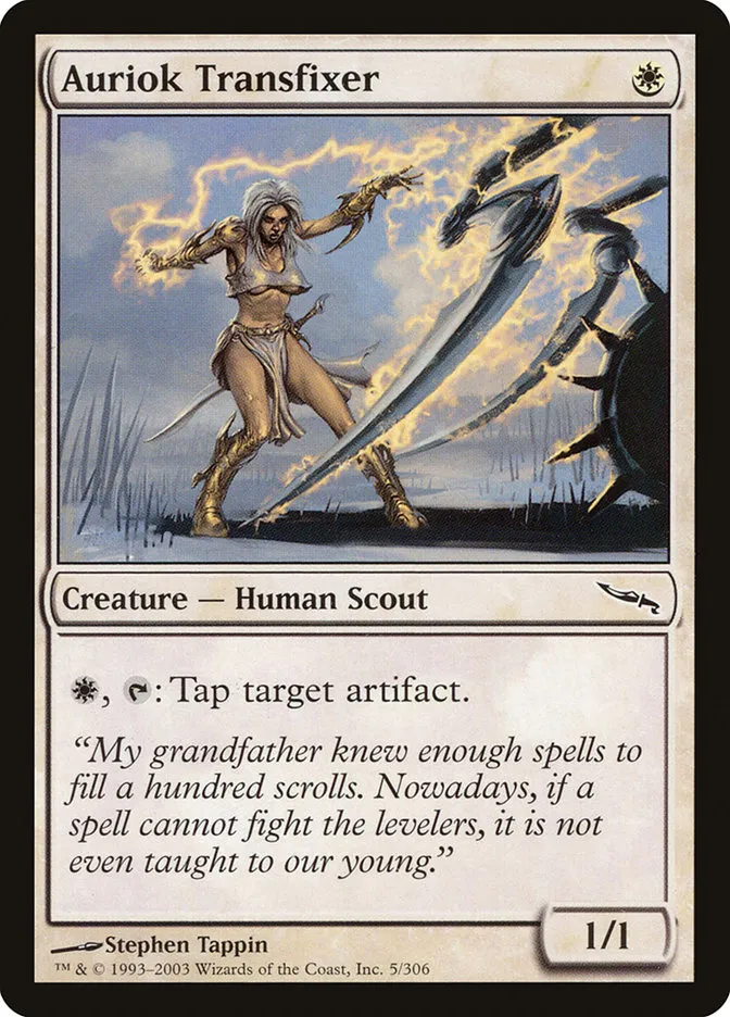 2003 Mirrodin Auriok Transfixer common #5 common card image