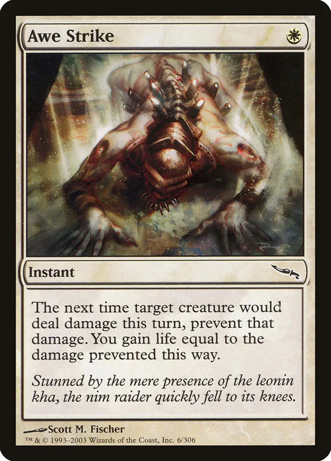2003 Mirrodin Awe Strike common #6 common card image