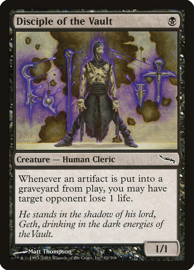 2003 Mirrodin Disciple of the Vault common #62 common card image