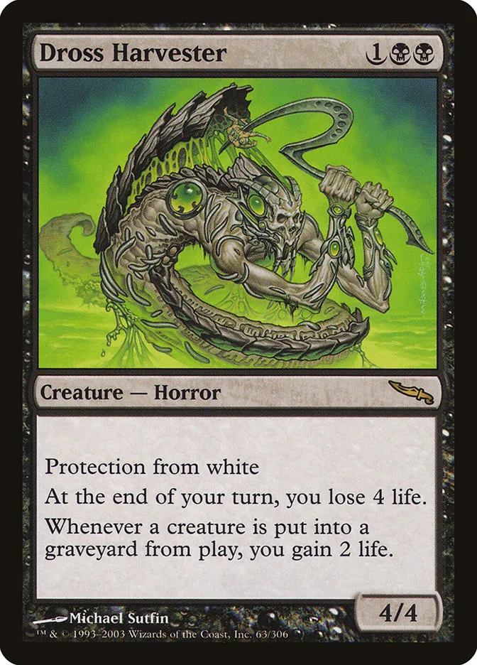 2003 Mirrodin Dross Harvester rare #63 rare card image