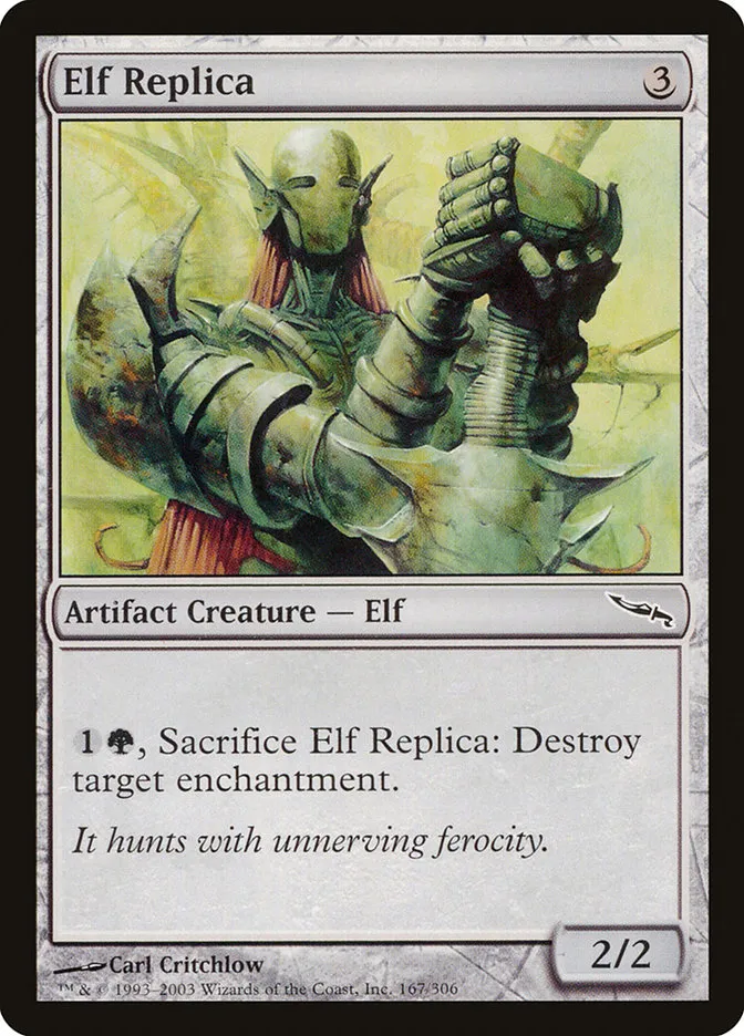 2003 Mirrodin Elf Replica [Foil] common #167 common card image