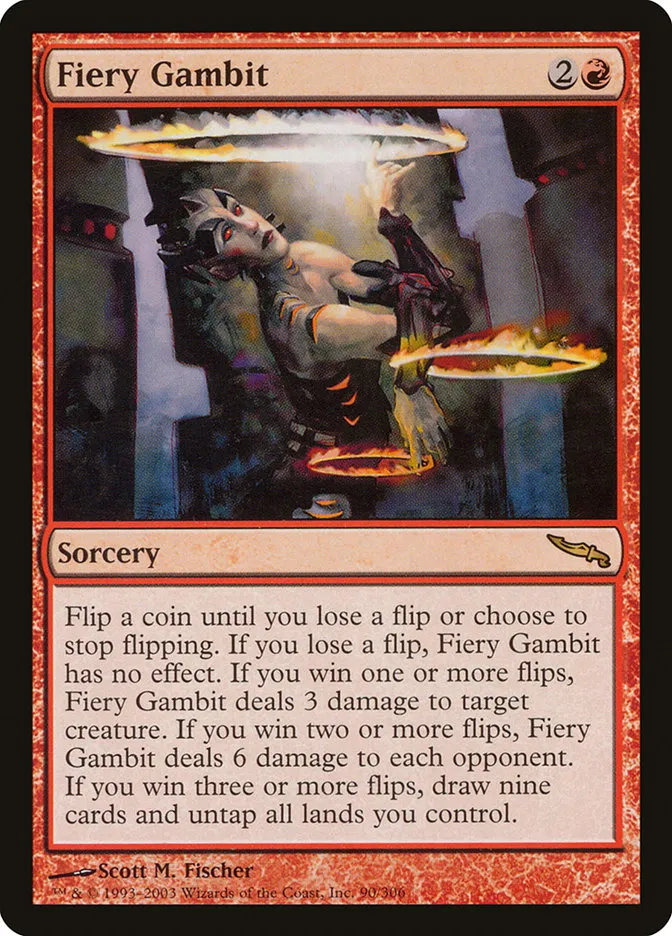 2003 Mirrodin Fiery Gambit rare #90 rare card image