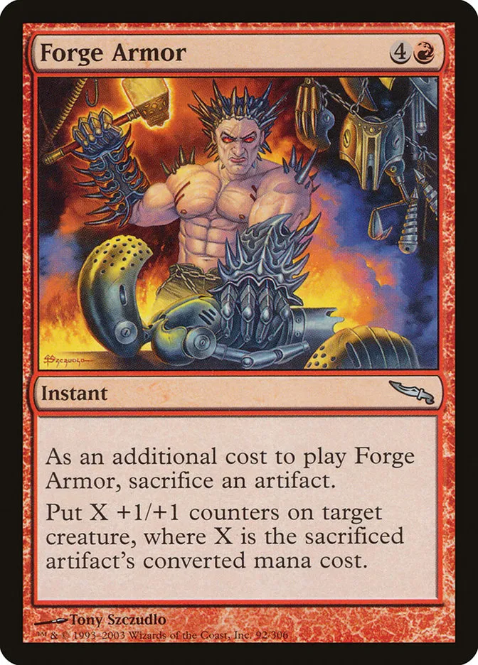 2003 Mirrodin Forge Armor uncommon #92 uncommon card image