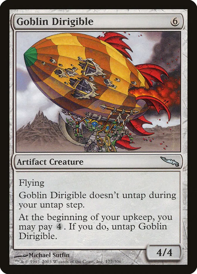 2003 Mirrodin Goblin Dirigible #177 uncommon card image