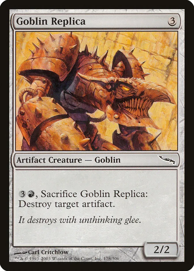 2003 Mirrodin Goblin Replica [Foil] common #178 common card image