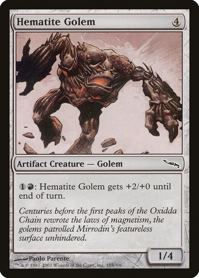 2003 Mirrodin Hematite Golem common #185 common card image