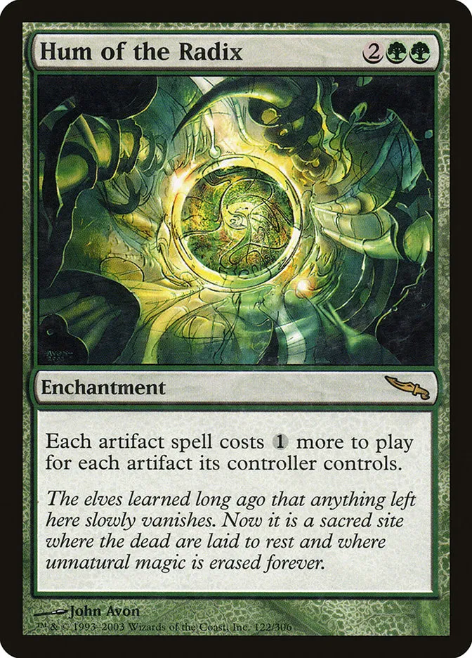2003 Mirrodin Hum of the Radix rare #122 rare card image