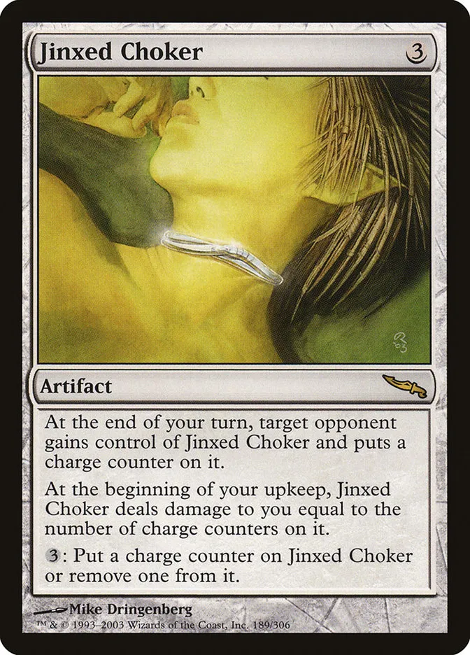 2003 Mirrodin Jinxed Choker #189 rare card image