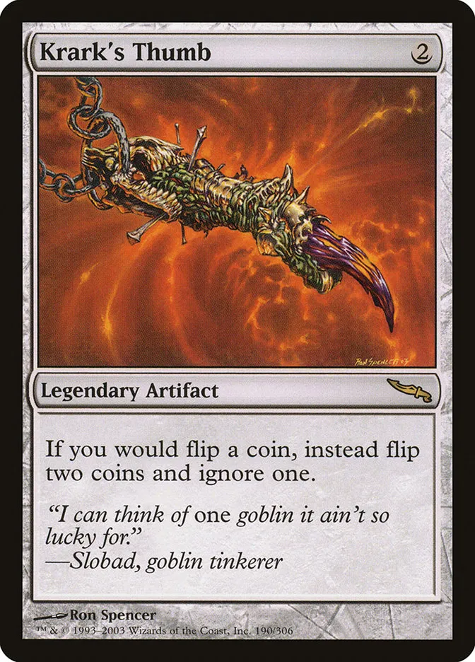 2003 Mirrodin Krark's Thumb #190 rare card image
