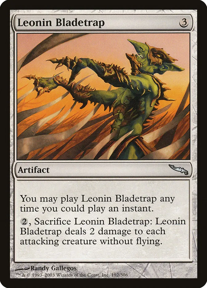2003 Mirrodin Leonin Bladetrap #192 uncommon card image