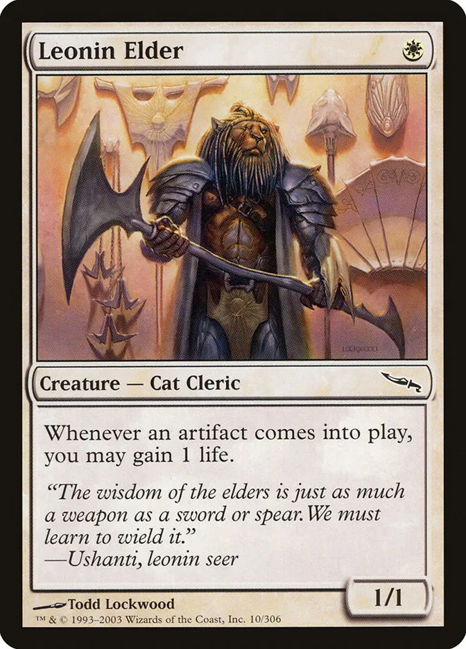 2003 Mirrodin Leonin Elder [Foil] common #10 common card image