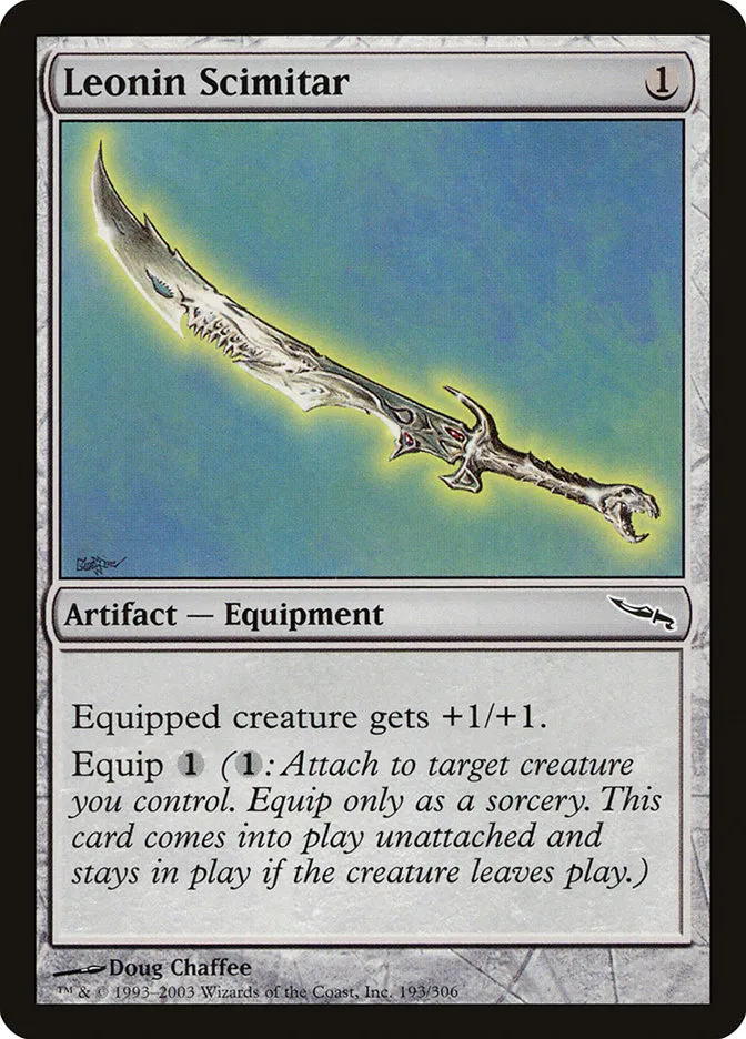 2003 Mirrodin Leonin Scimitar common #193 common card image
