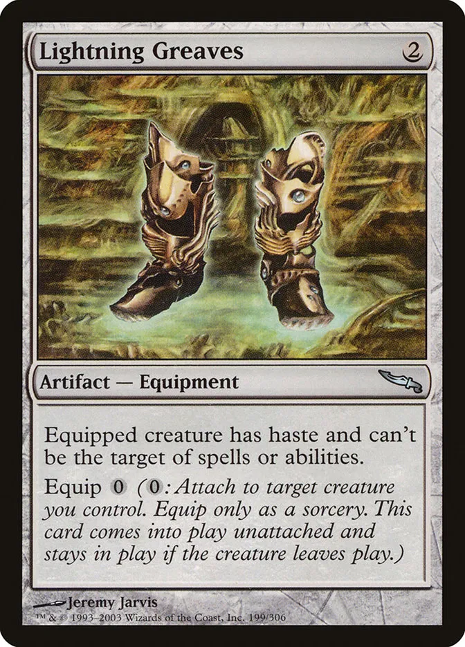 2003 Mirrodin Lightning Greaves uncommon #199 uncommon card image
