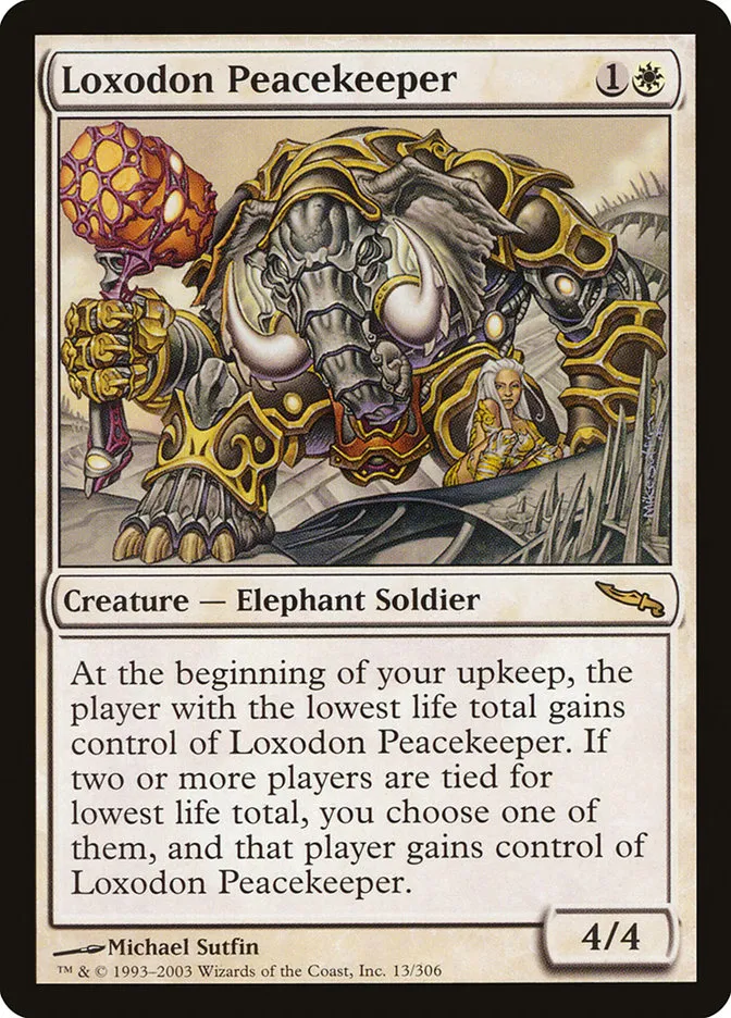 2003 Mirrodin Loxodon Peacekeeper rare #13 rare card image