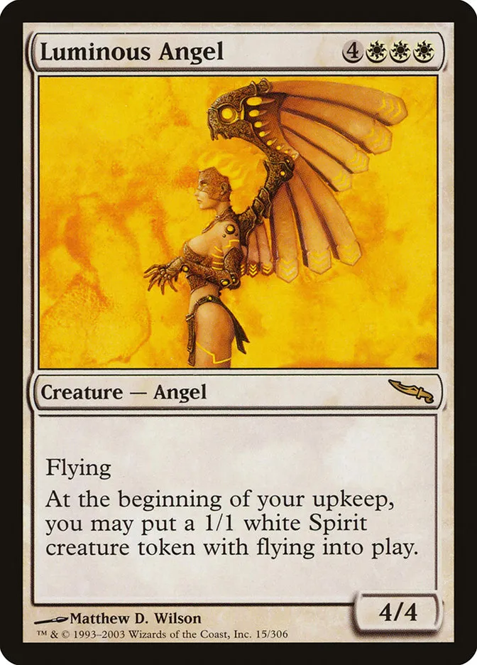 2003 Mirrodin Luminous Angel rare #15 rare card image