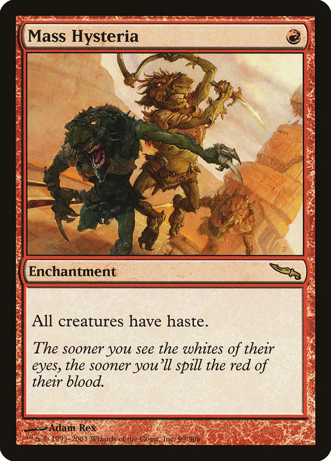 2003 Mirrodin Mass Hysteria rare #99 rare card image