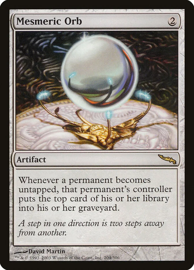 2003 Mirrodin Mesmeric Orb #204 rare card image