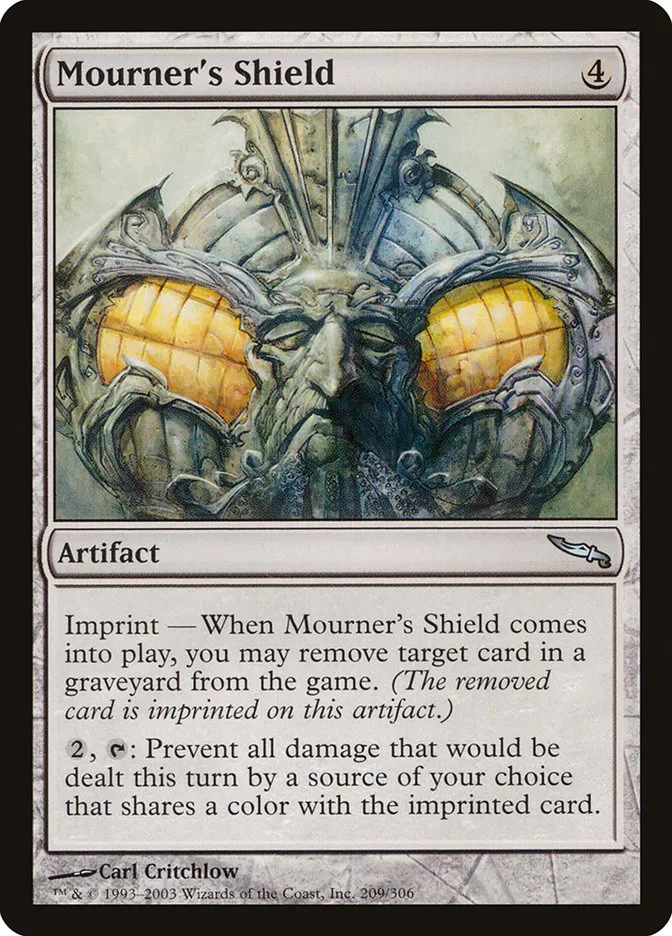 2003 Mirrodin Mourner's Shield #209 uncommon card image