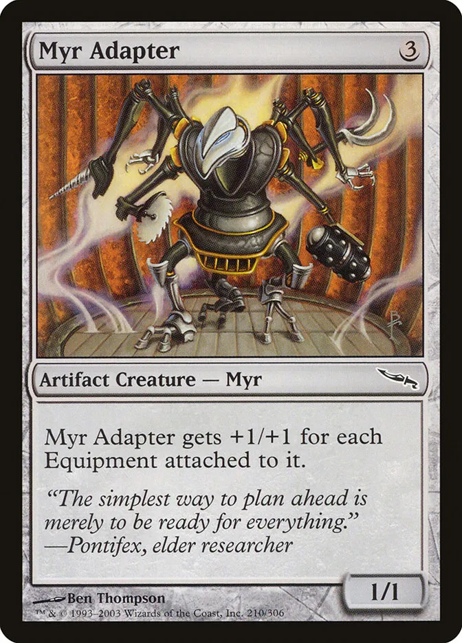 2003 Mirrodin Myr Adapter common #210 common card image