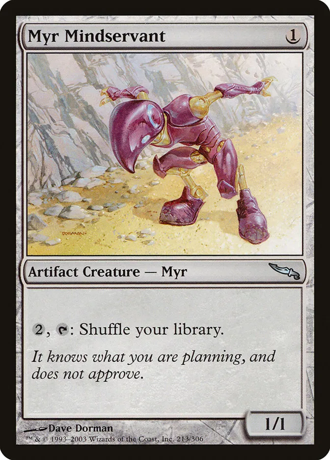 2003 Mirrodin Myr Mindservant #213 uncommon card image