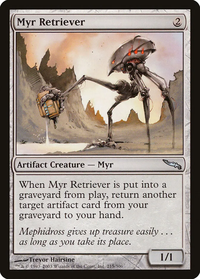 2003 Mirrodin Myr Retriever #215 uncommon card image