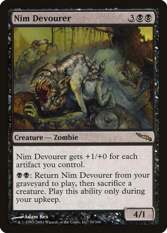 2003 Mirrodin Nim Devourer [Foil] rare #70 rare card image