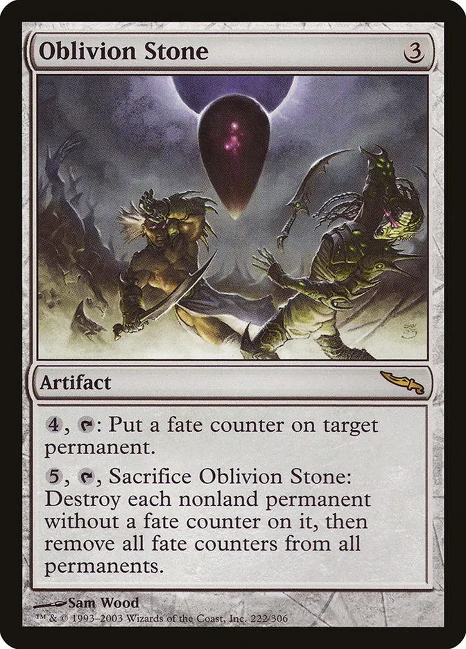 2003 Mirrodin Oblivion Stone #222 rare card image
