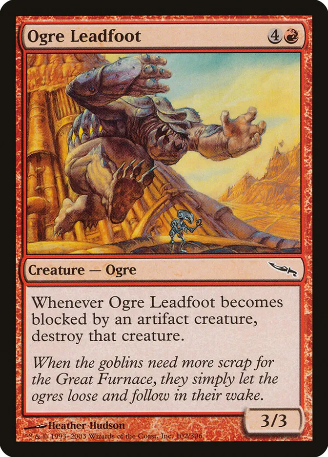 2003 Mirrodin Ogre Leadfoot common #102 common card image