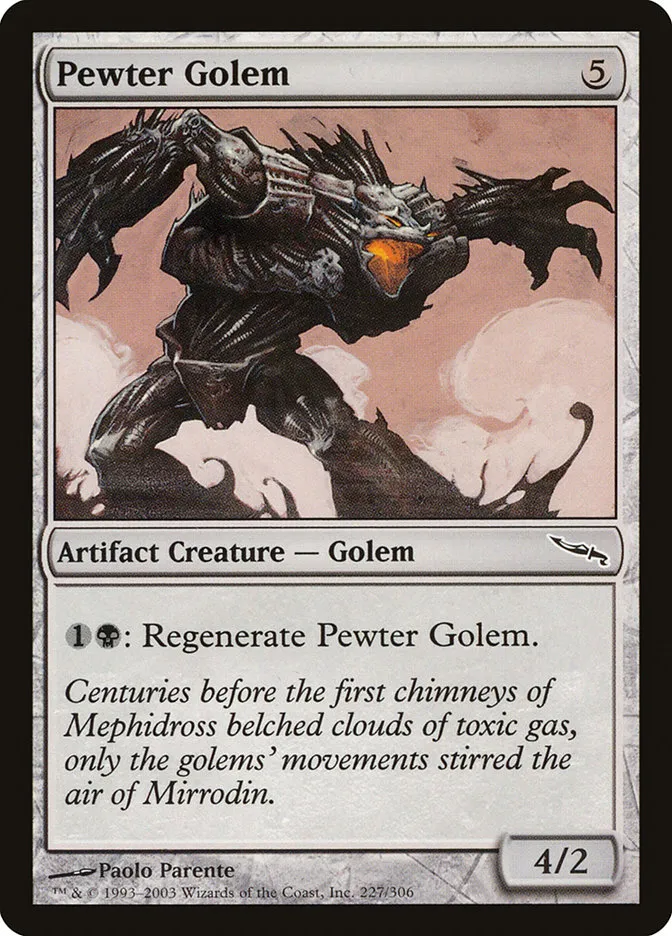 2003 Mirrodin Pewter Golem common #227 common card image